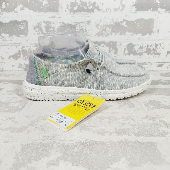 New Hey Dude Wendy Stretch Grey Pearl River Casual Slip On Shoes O36 - Picture 4 of 11